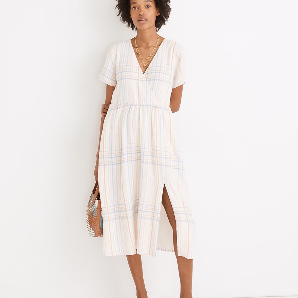 Madewell Clara Midi Dress in Plaid